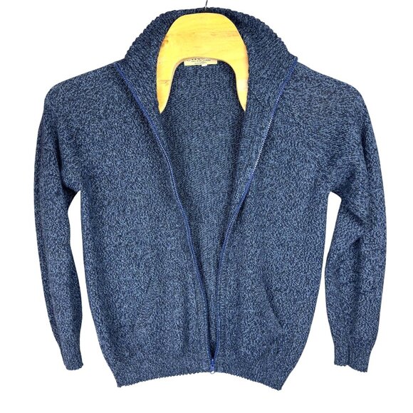 Nusta 100% Baby Alpaca Texture Sweater Adults M Blue Soft Warm Full Zip - Picture 3 of 10